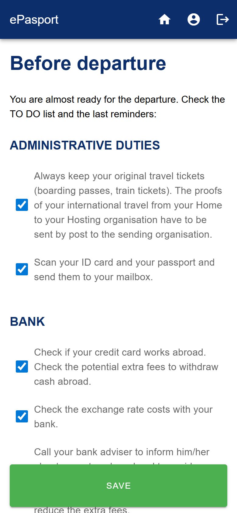 ePassport System screen 2