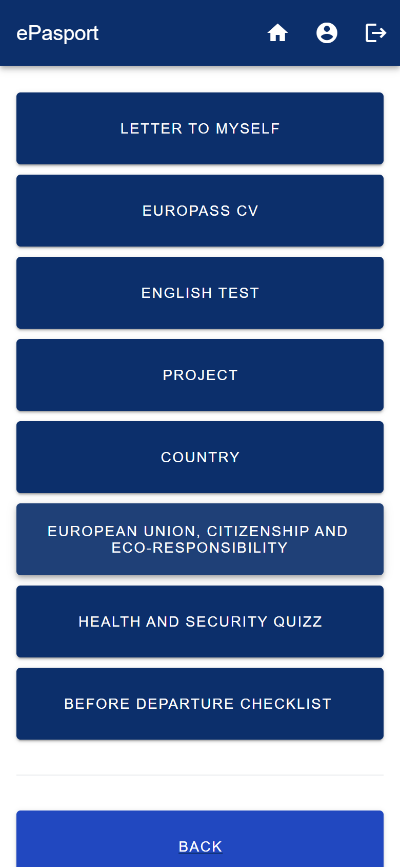 ePassport System screen 1