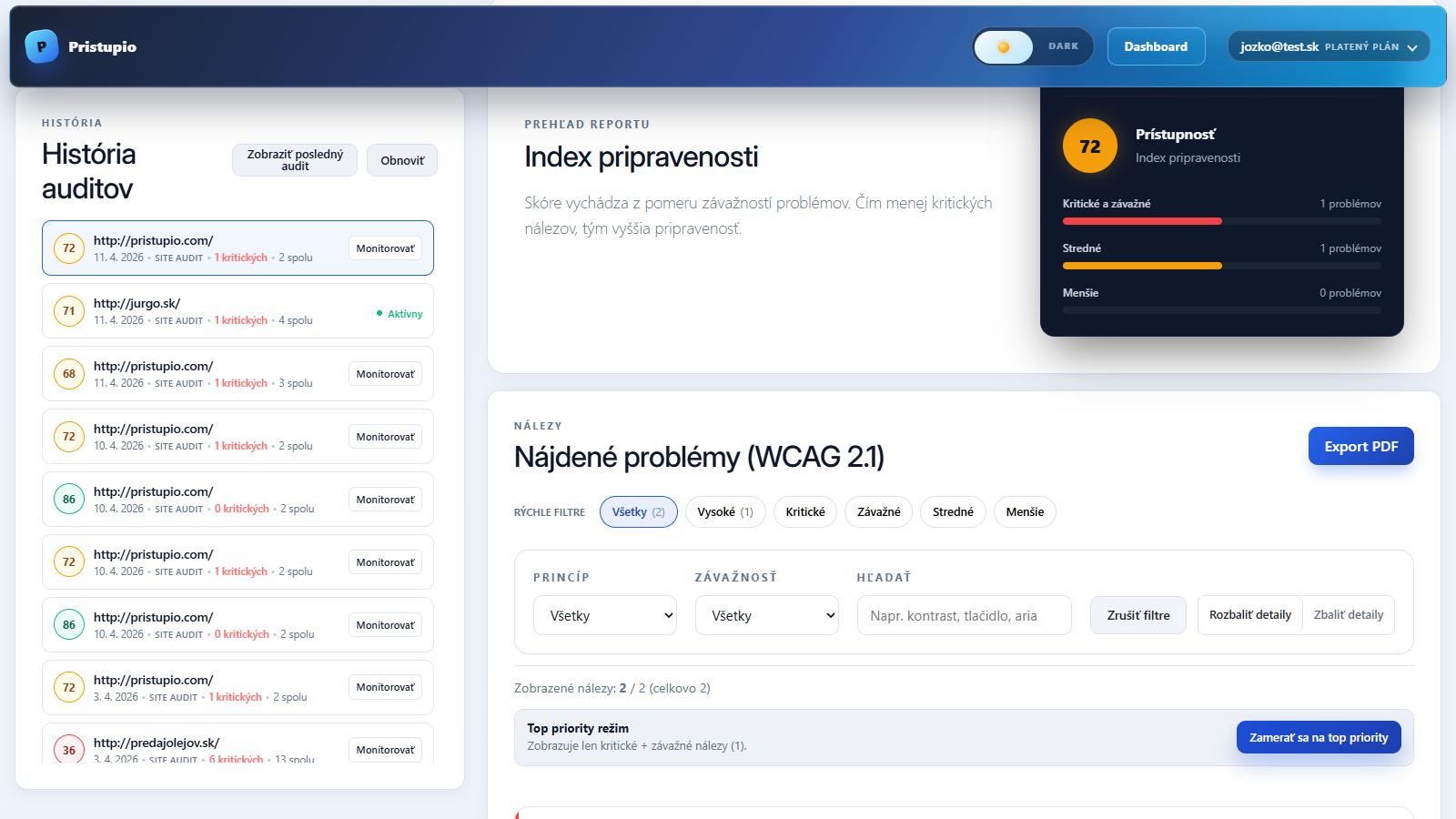 Pristupio Platform screenshot 1